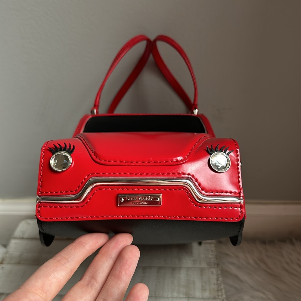 nwt kate spade rose colored glasses red car novelty bag - Picture 3 of 16